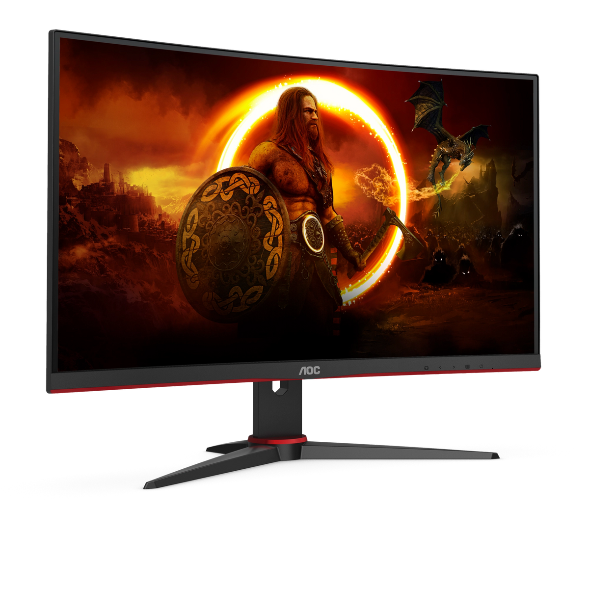 AOC 23.6" FHD Gaming Monitor - Black & Red | C24G2AE/BK