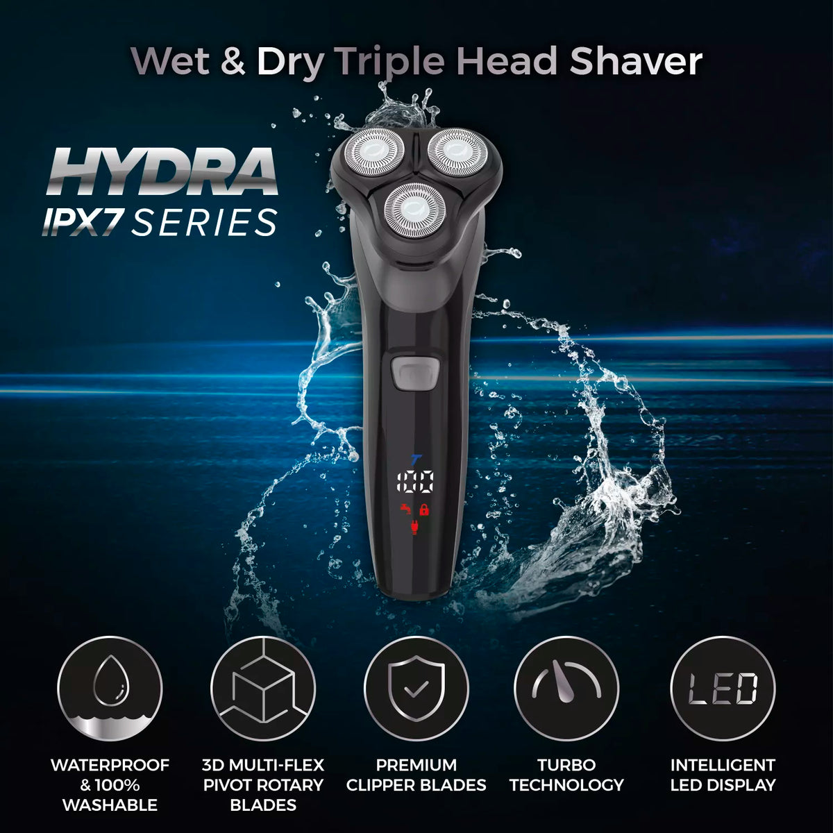 Carmen Professional IPX7 Rotary Shaver - Black | C81209 from Carmen - DID Electrical