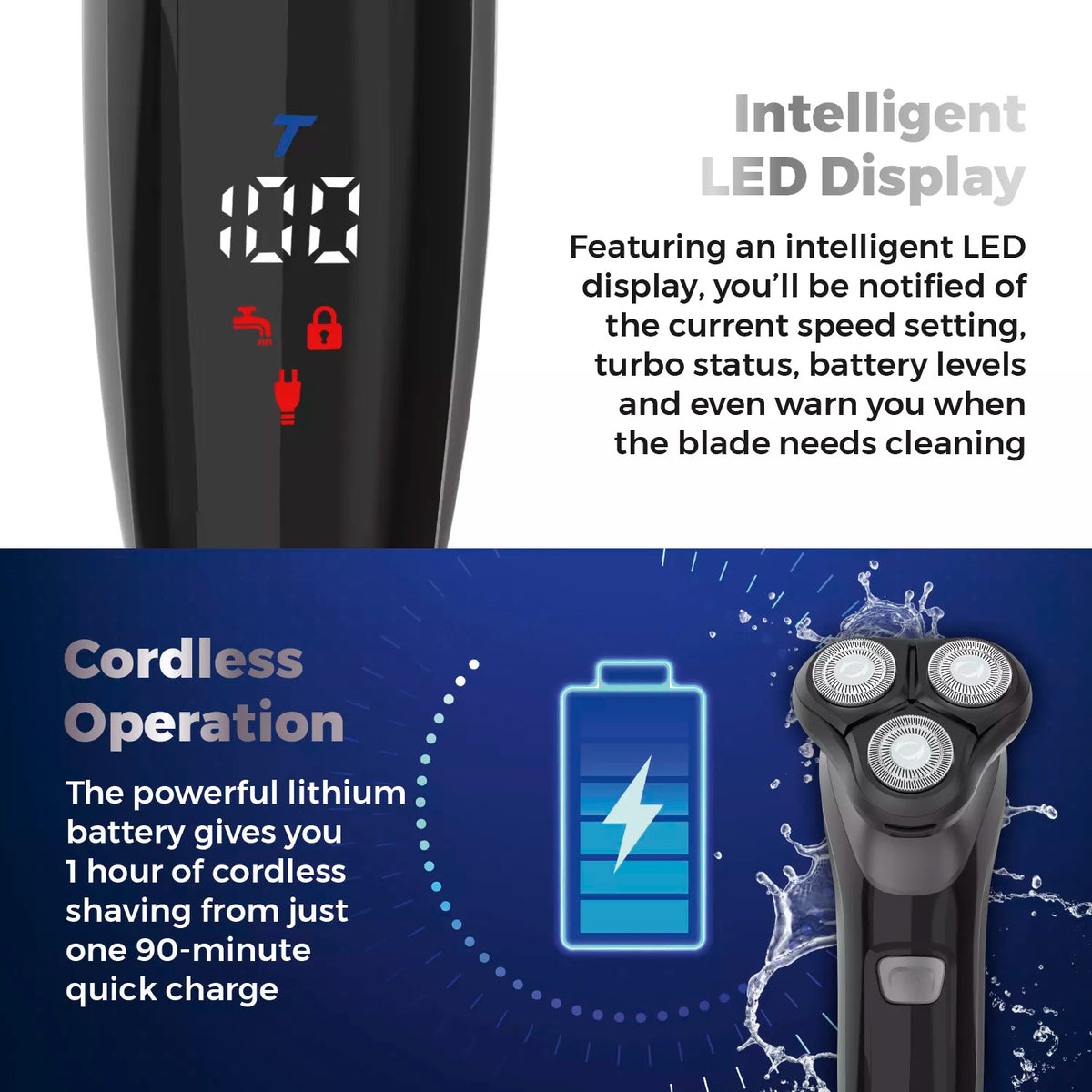 Carmen Professional IPX7 Rotary Shaver - Black | C81209 from Carmen - DID Electrical