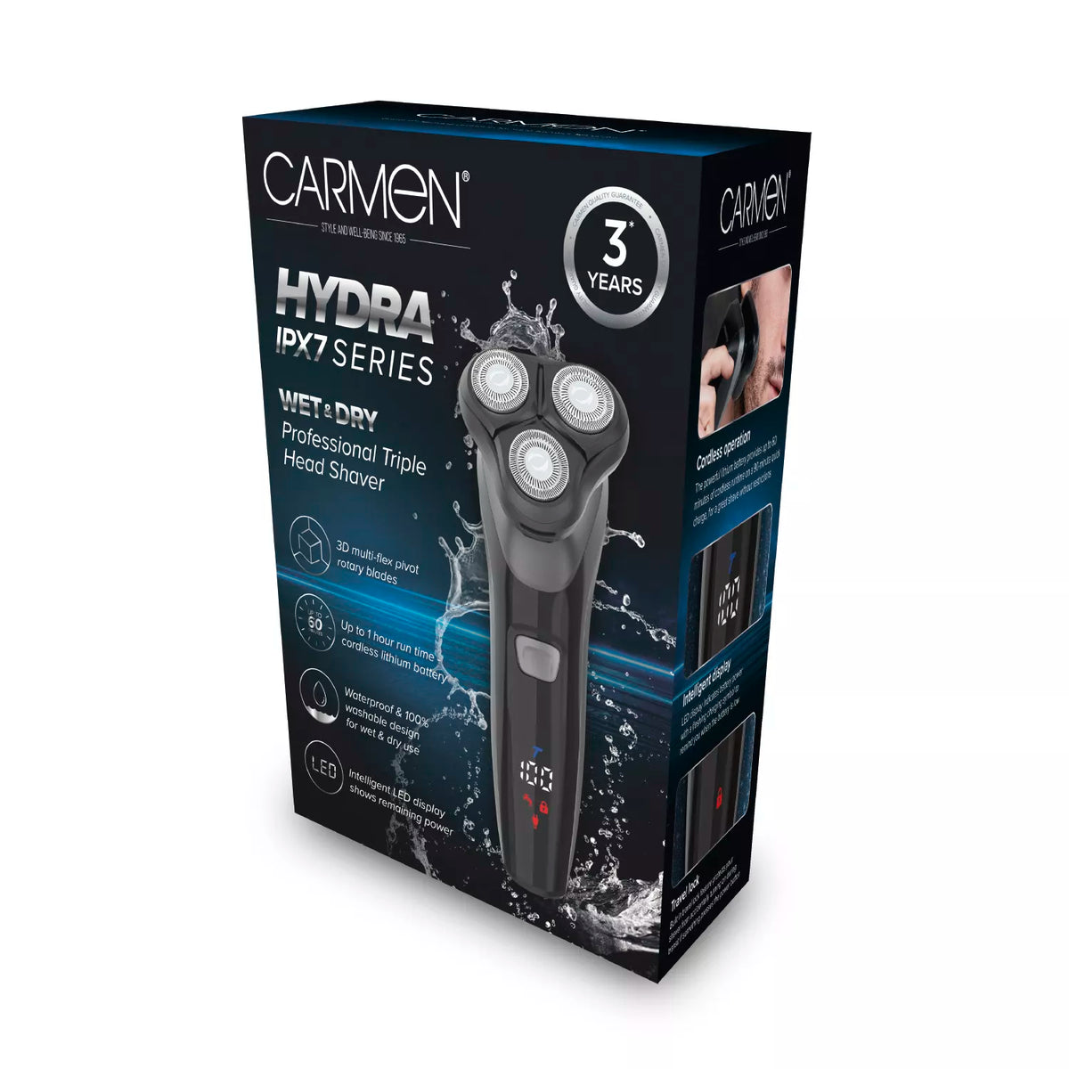 Carmen Professional IPX7 Rotary Shaver - Black | C81209 from Carmen - DID Electrical