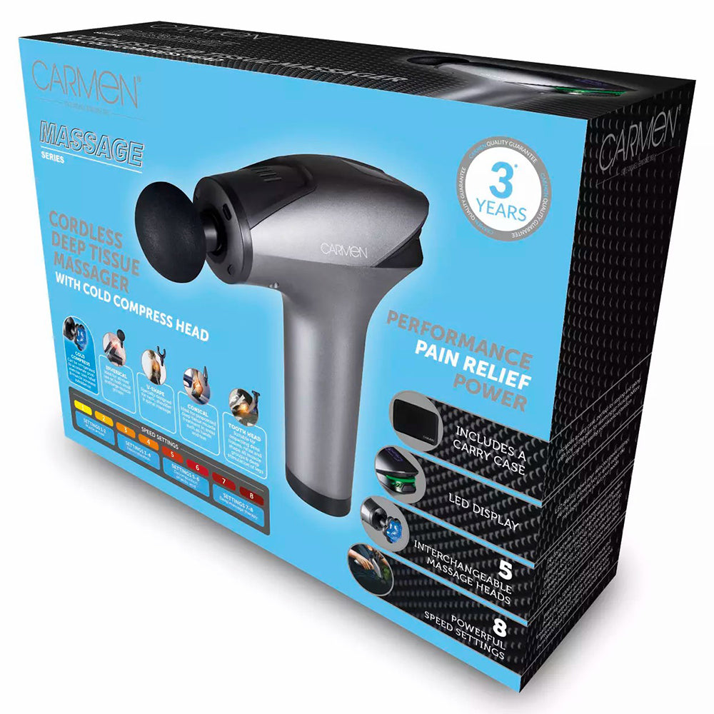 Carmen Cordless Deep Tissue Massager with Cold Compress - Black | C82019 from Carmen - DID Electrical