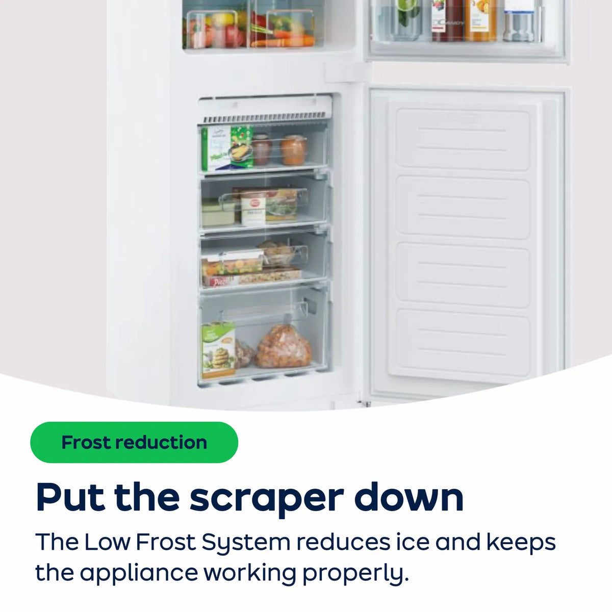 Candy 246L Low Frost Freestanding Fridge Freezer - White | CCT3L157EWWK-1