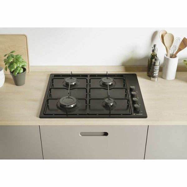 Candy 60cm 4 Burner Gas Hob - Black | CHW6LBB from Candy - DID Electrical
