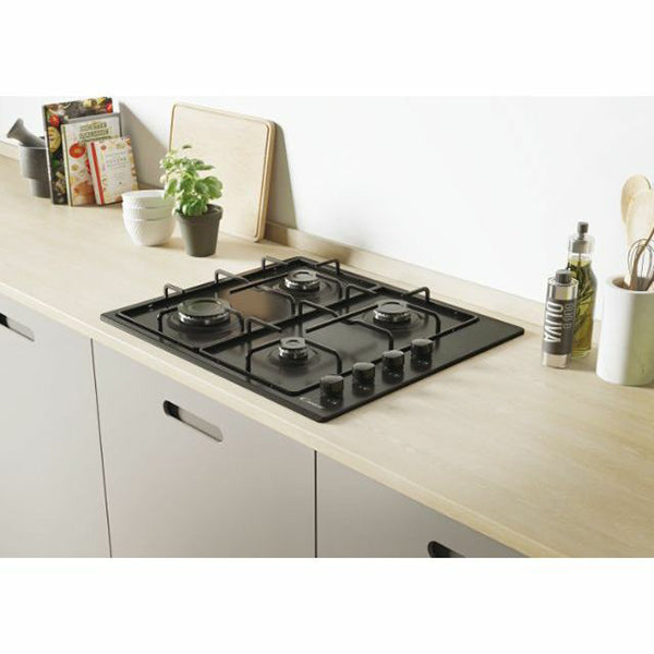 Candy 60cm 4 Burner Gas Hob - Black | CHW6LBB from Candy - DID Electrical