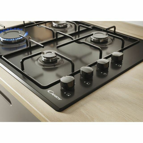 Candy 60cm 4 Burner Gas Hob - Black | CHW6LBB from Candy - DID Electrical