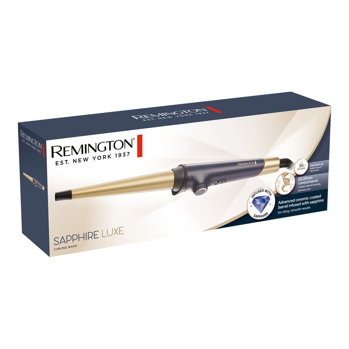 Remington Sapphire Luxe Curling Wand - Deep Blue | CI5805
