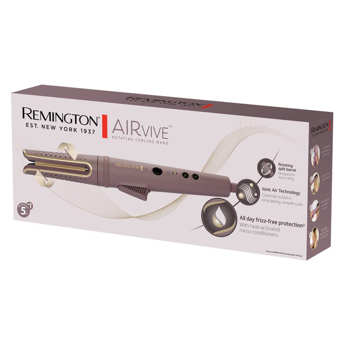 Remington Airvive Rotating Curling Wand - Mauve & Gold | CI8930U51