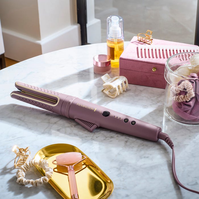 Remington Airvive Rotating Curling Wand - Mauve & Gold | CI8930U51