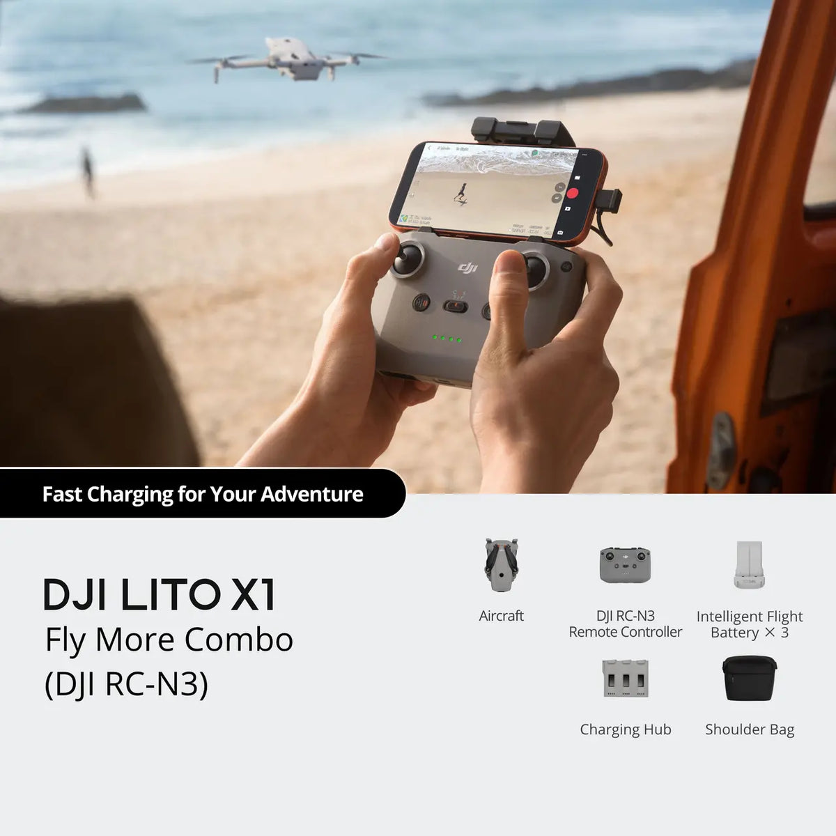 DJI Lito X1 Drone Fly More Combo With DJI RC-N3 | CP.MA.00000974.01