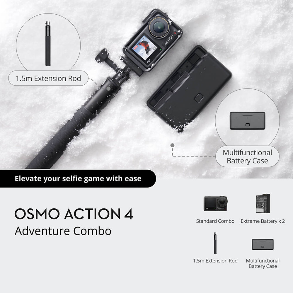 DJI Osmo Action 4 Camera Adventure Combo - Black | CP.OS.00000270.01 from DJI - DID Electrical
