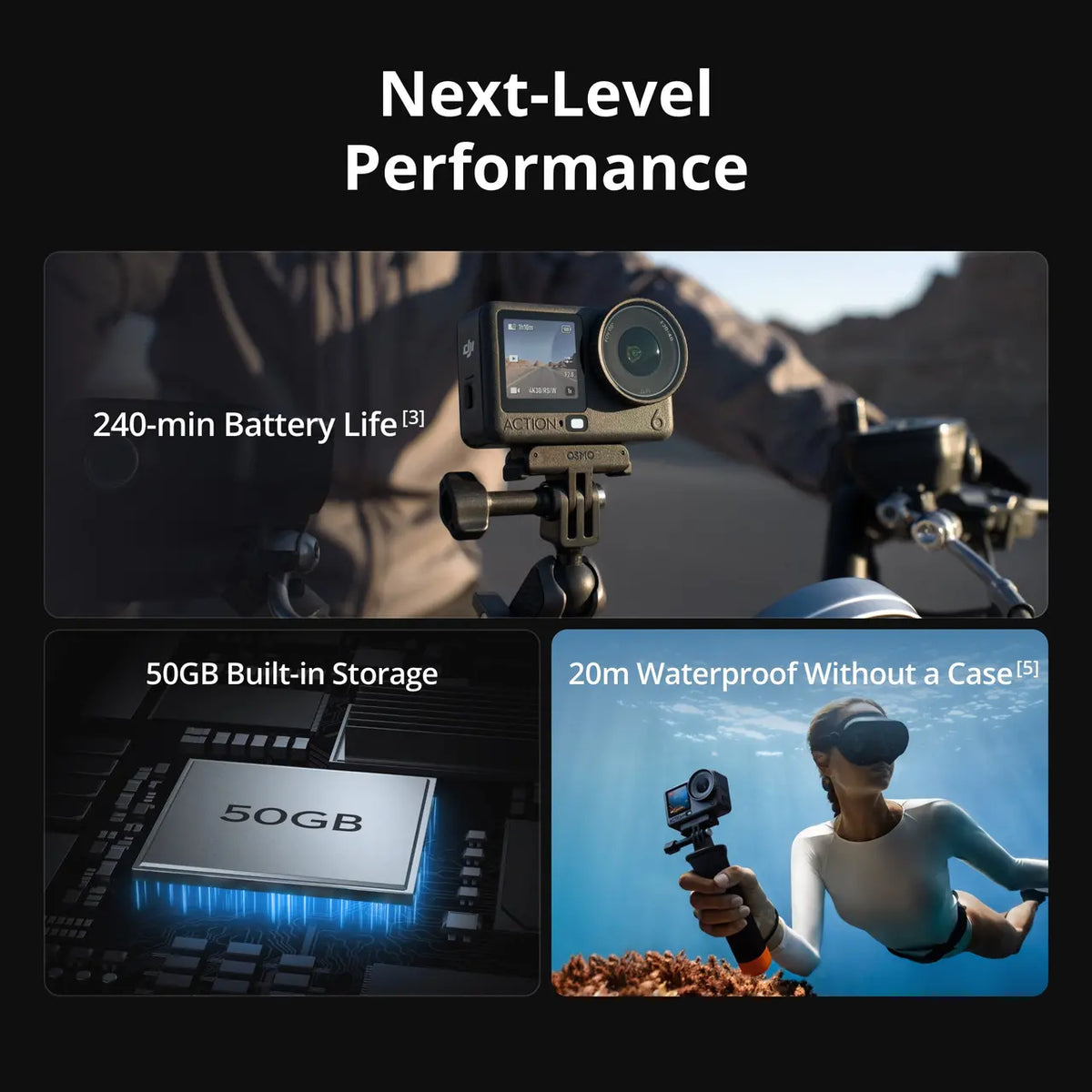 DJI Osmo Action 6 Camera Standard Combo - Black | CP.OS.00000505.03