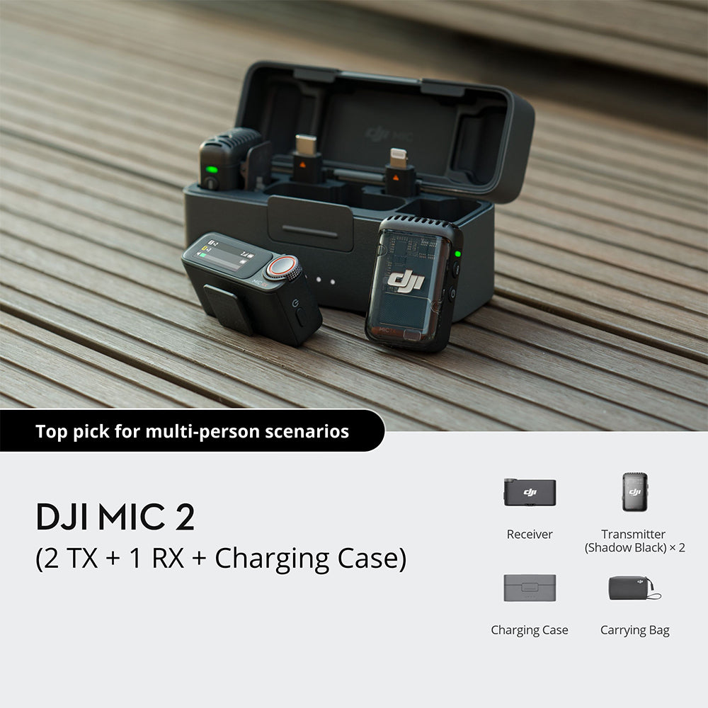 DJI Mic 2 Microphone - Black | CP.RN.00000324.02 from DJI - DID Electrical
