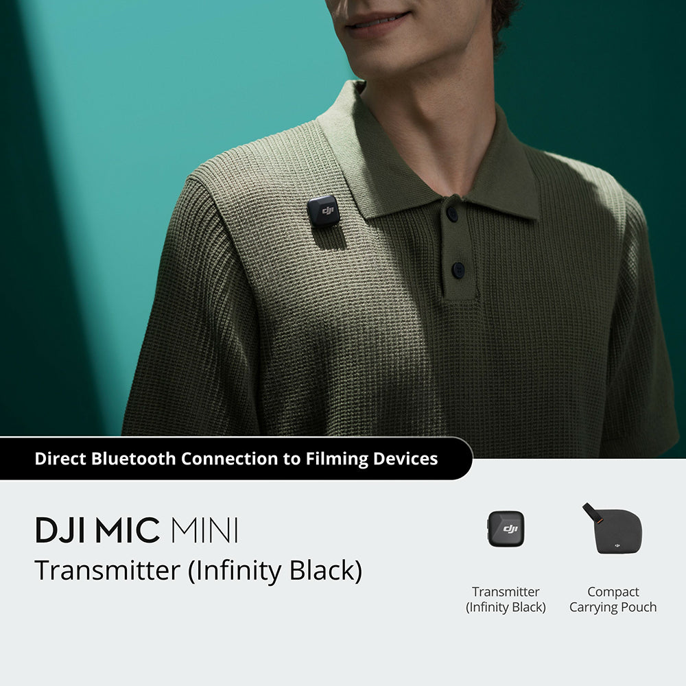 DJI Mic Mini Transmitter Microphone - Infinity Black | CP.RN.00000431.01 from DJI - DID Electrical