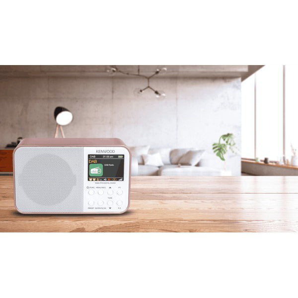 Kenwood DAB+ Portable Radio - Pink | CRM30DABR from Kenwood - DID Electrical