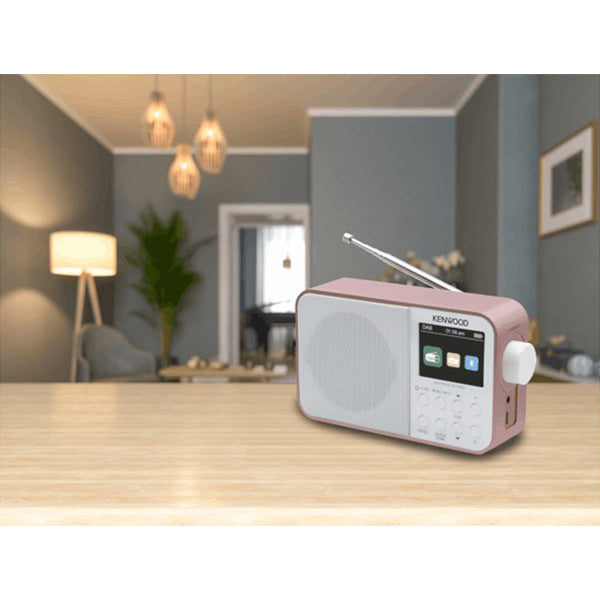 Kenwood DAB+ Portable Radio - Pink | CRM30DABR from Kenwood - DID Electrical