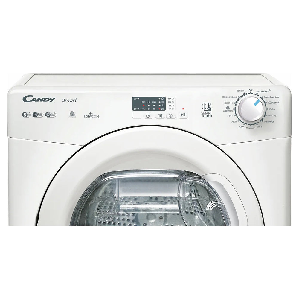 Candy Smart 8KG Freestanding Heat Pump Tumble Dryer - White | CSE H8ELE-80 from Candy - DID Electrical