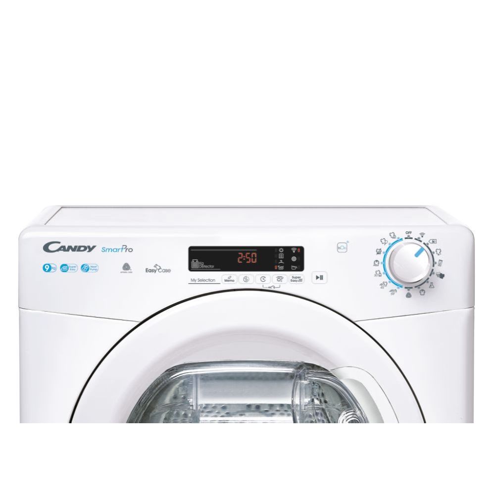 Candy Smart Pro 9KG Freestanding Heat Pump Tumble Dryer - White | CSOE H9A2DE-80 from Candy - DID Electrical