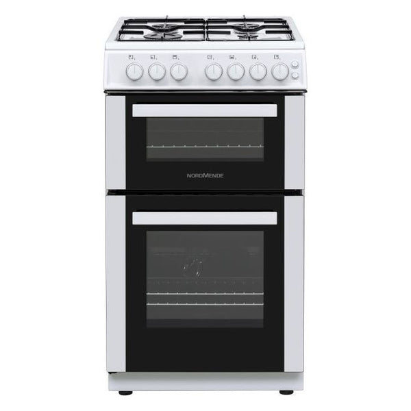 NordMende 50CM Freestanding Twin Cavity LPG Gas Cooker White DID.ie