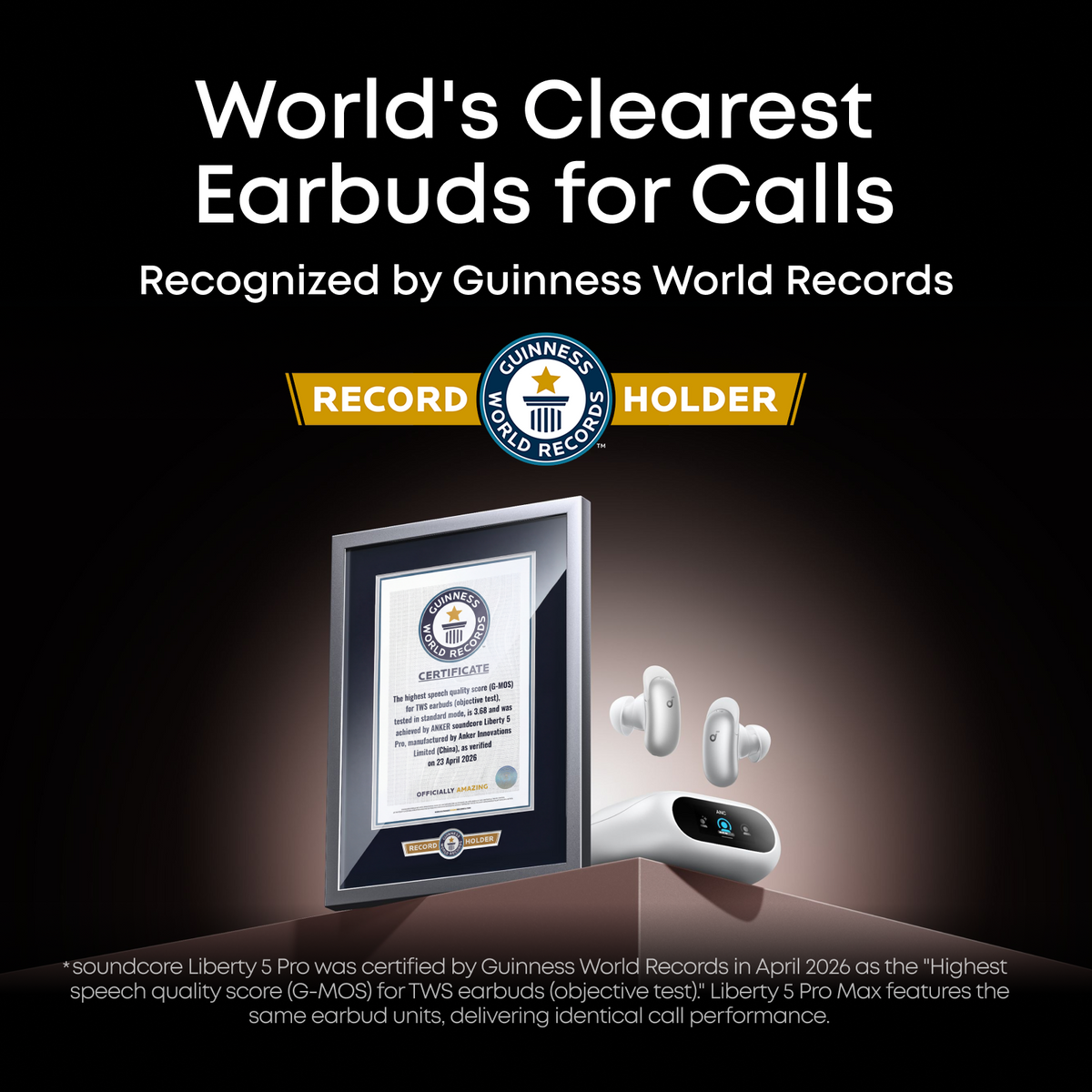 Soundcore Liberty 5 Pro In-Ear Wireless Bluetooth Earbuds - Pearl White | D1203G21
