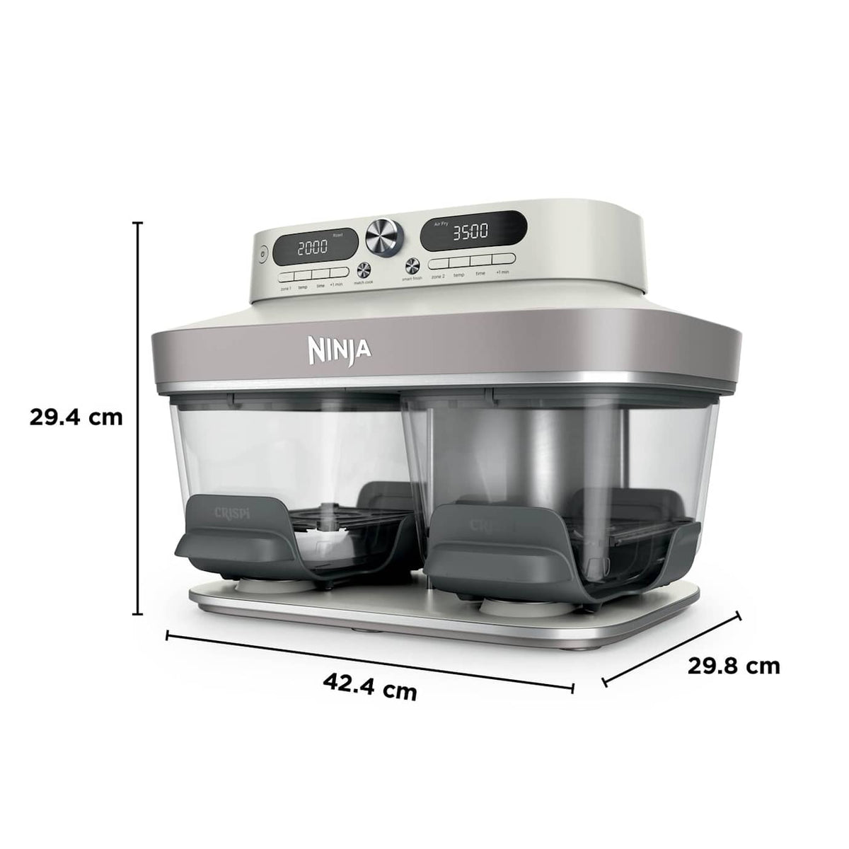 Ninja CRISPi 7.6L DualZone 8-in-1 Function Glass Air Fryer - Bone | DD102UKIV2