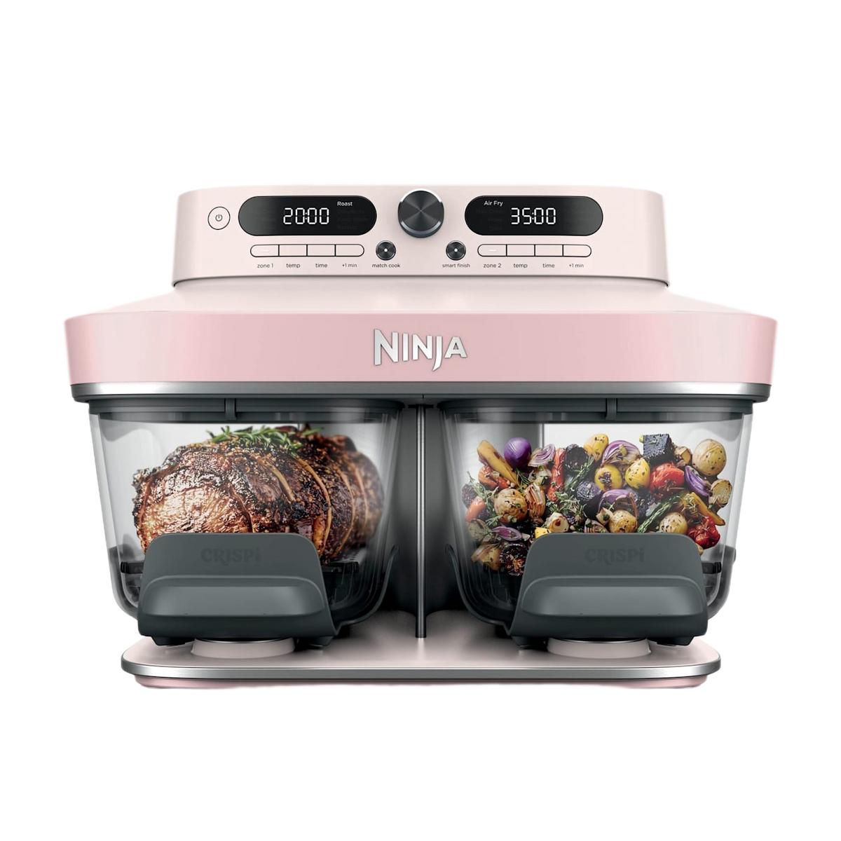 Ninja CRISPi 7.6L DualZone 8-in-1 Function Glass Air Fryer - Rose Quartz | DD102UKPK1
