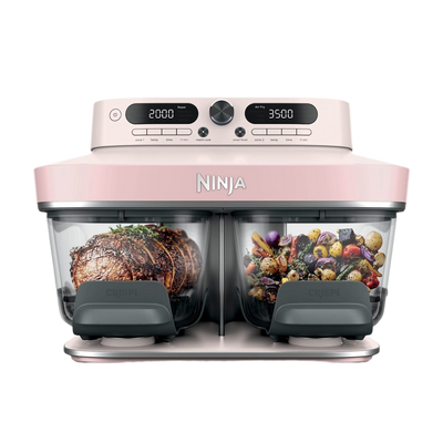 Ninja CRISPi 7.6L DualZone 8-in-1 Function Glass Air Fryer - Rose Quartz | DD102UKPK1