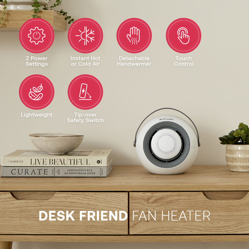 Dimplex 400W Desk Friend Fan Heater - White | DDF390