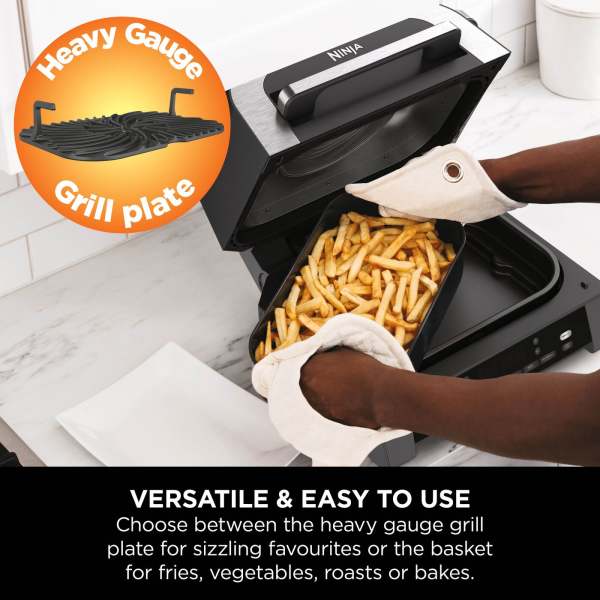 Ninja 6-In-1 Max 1760W Grill & Air Fryer - Grey & Silver | DG551UK from Ninja - DID Electrical
