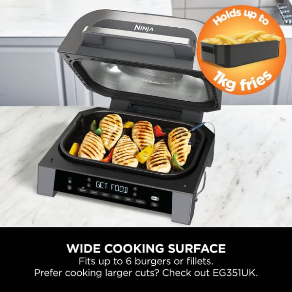 Ninja 6-In-1 Max 1760W Grill & Air Fryer - Grey & Silver | DG551UK from Ninja - DID Electrical