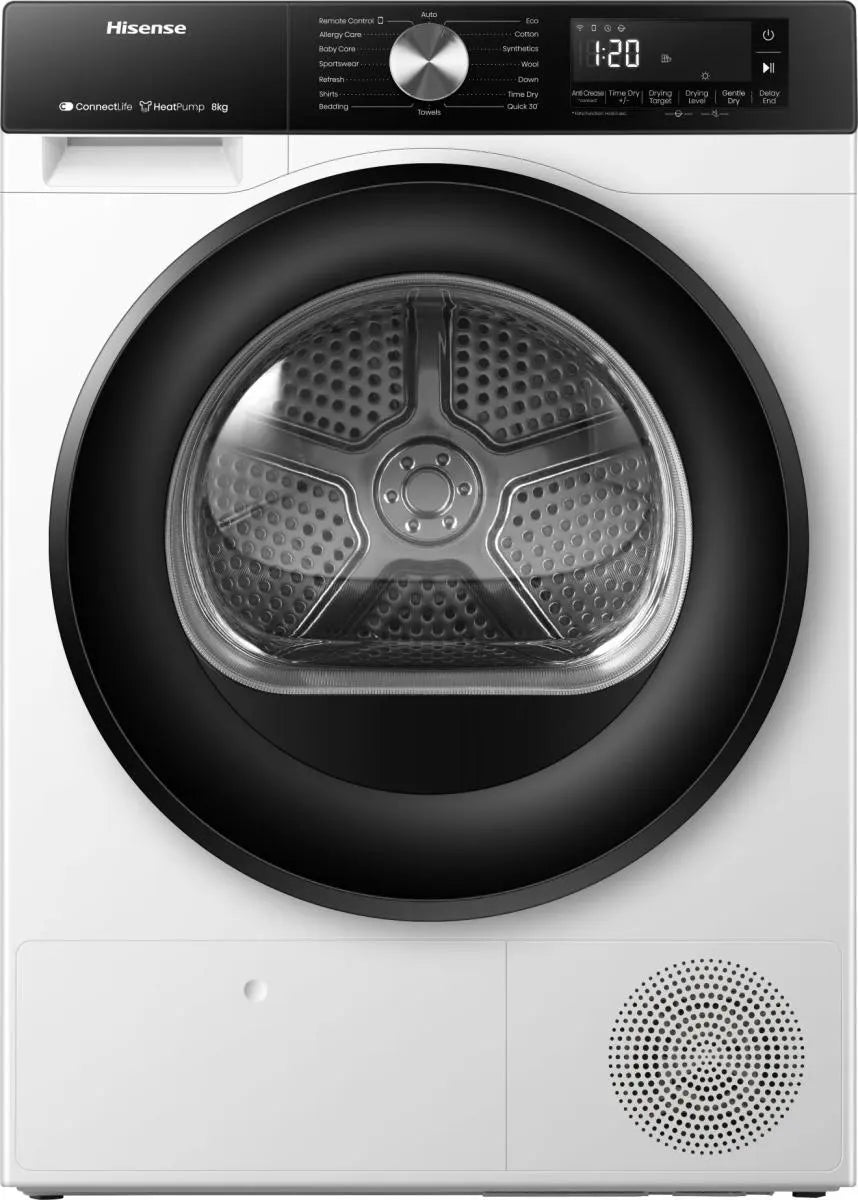 Hisense 3S 8KG Freestanding Condenser with Heat Pump Tumble Dryer - White | DH3S802BW3