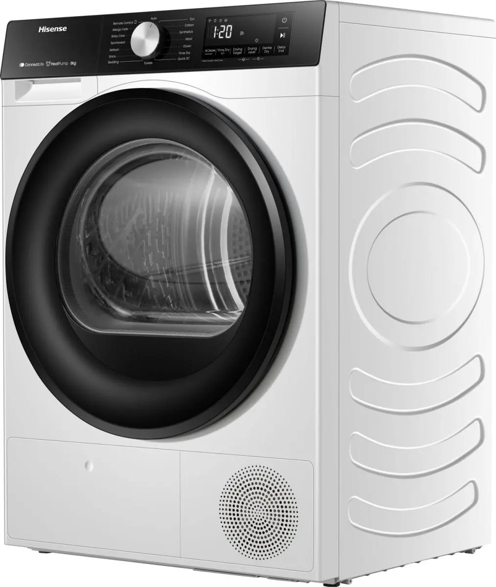 Hisense 3S 8KG Freestanding Condenser with Heat Pump Tumble Dryer - White | DH3S802BW3