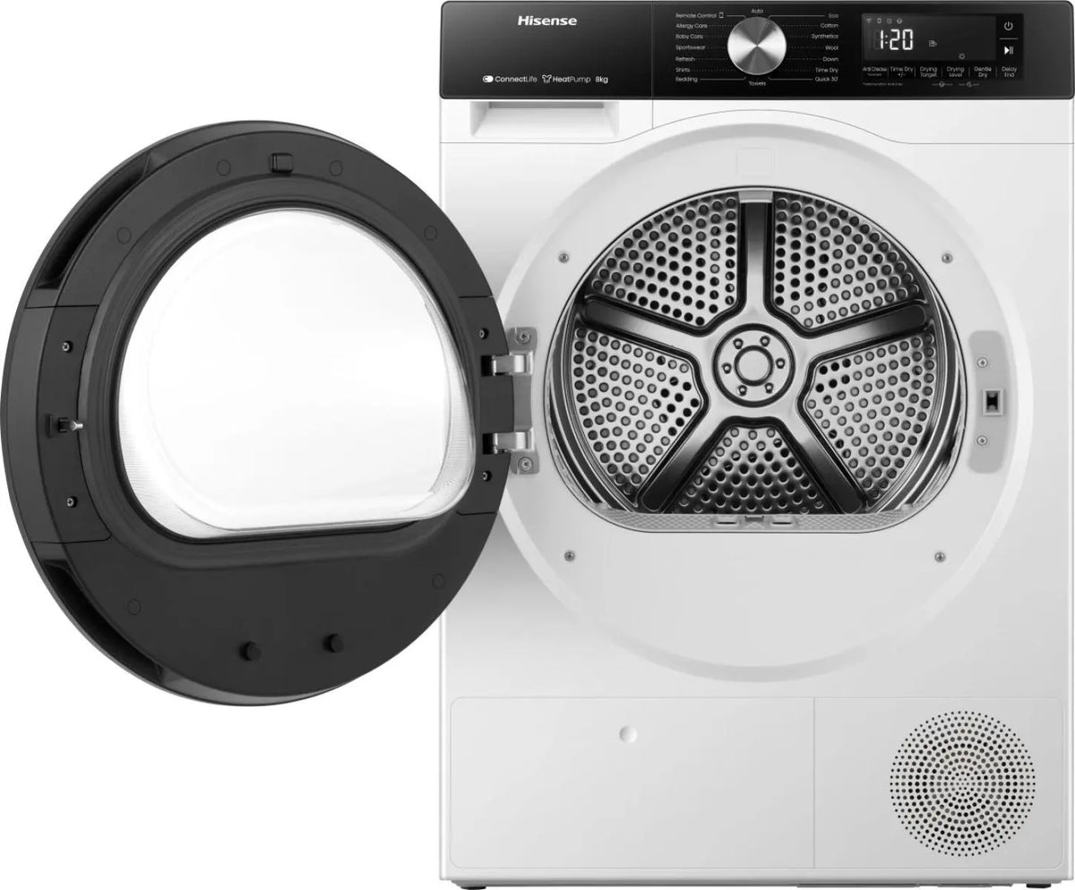 Hisense 3S 8KG Freestanding Condenser with Heat Pump Tumble Dryer - White | DH3S802BW3