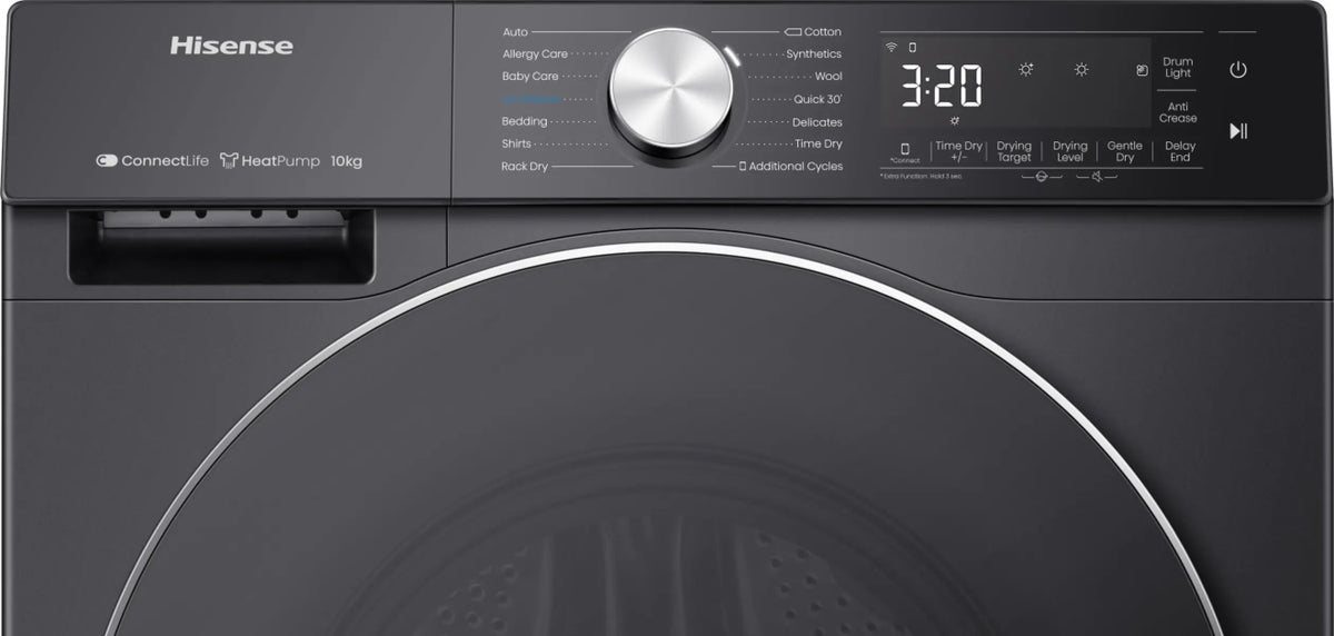 Hisense 5S Series 10KG Freestanding Condenser with Heat Pump Tumble Dryer - Black | DH5S102BB