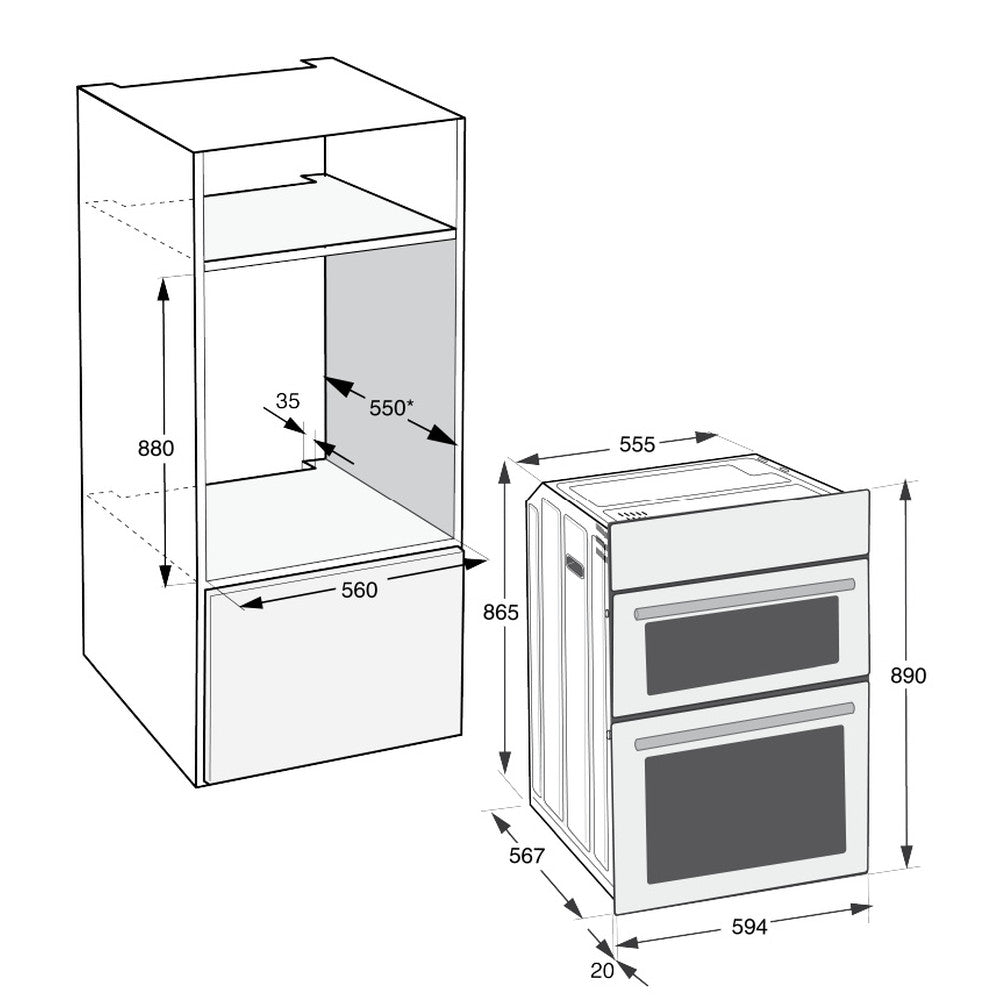 Hotpoint Built-in Electric Double Oven - Inox | DIH82DIX from Hotpoint - DID Electrical