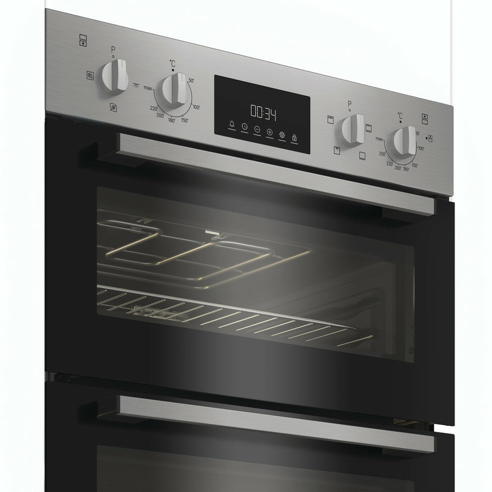 Indesit 105L Built-In Electric Double Oven - Inox | DII10DIX from Indesit - DID Electrical