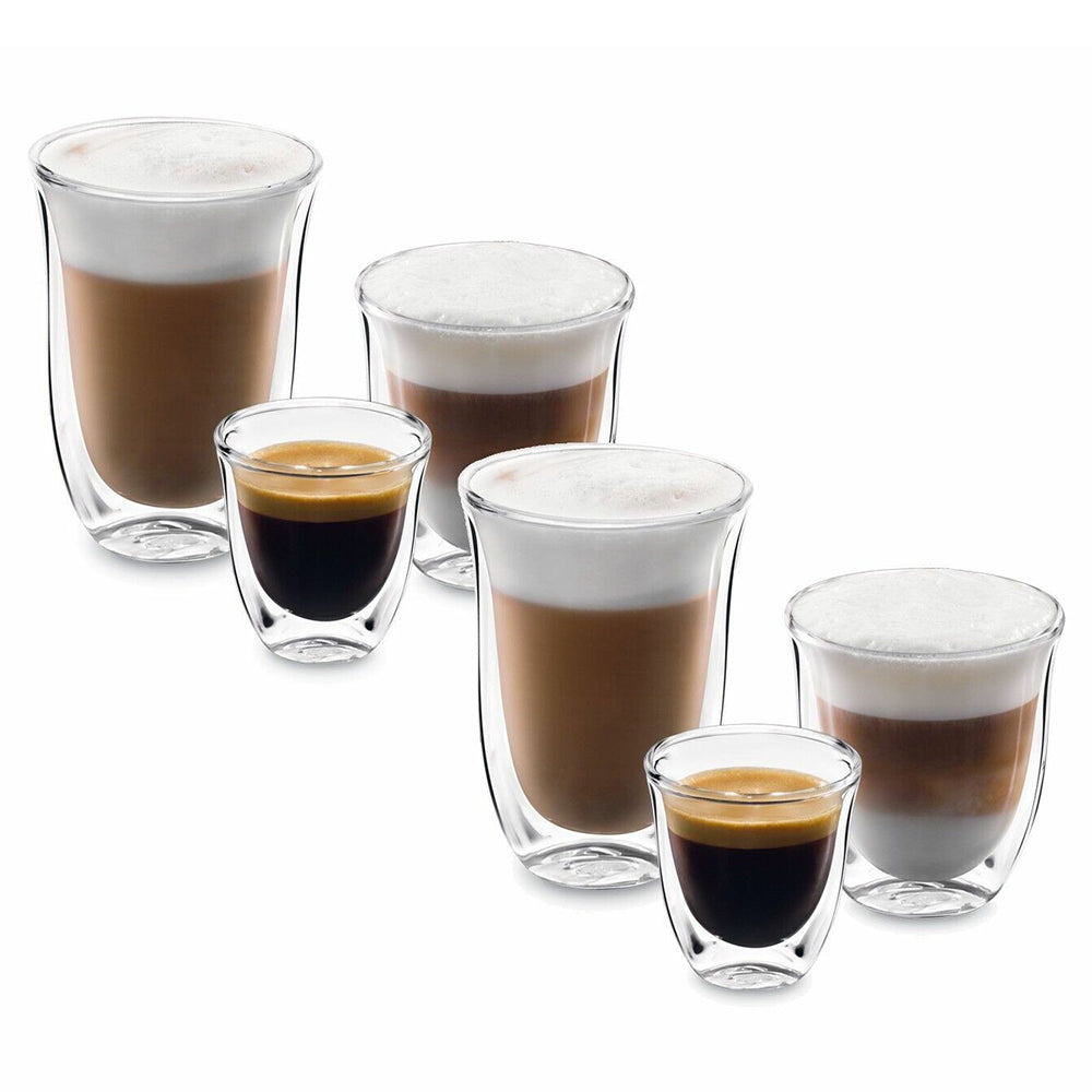 DeLonghi Cappuccino Glass Set Pack of 2 - Transparent | DLSC311 from DeLonghi - DID Electrical