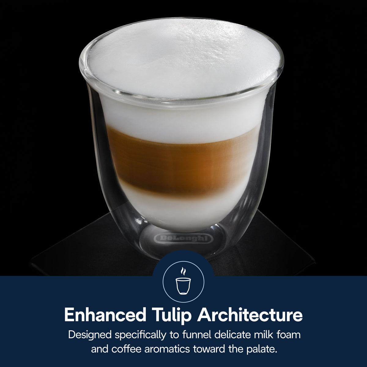 DeLonghi Cappuccino Glass Set Pack of 2 - Transparent | DLSC311