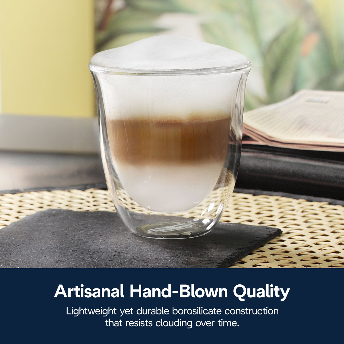 DeLonghi Cappuccino Glass Set Pack of 2 - Transparent | DLSC311