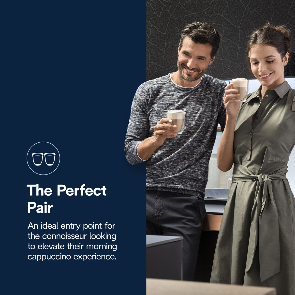 DeLonghi Cappuccino Glass Set Pack of 2 - Transparent | DLSC311