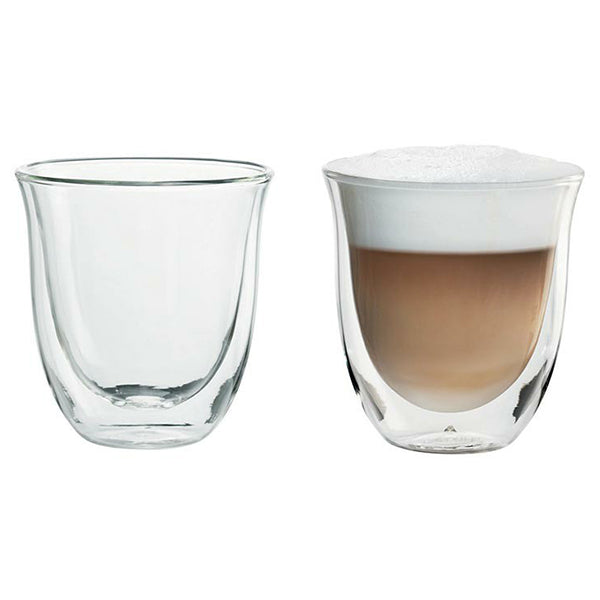 DeLonghi Cappuccino Glass Set Pack of 2 - Transparent | DLSC311 from DeLonghi - DID Electrical