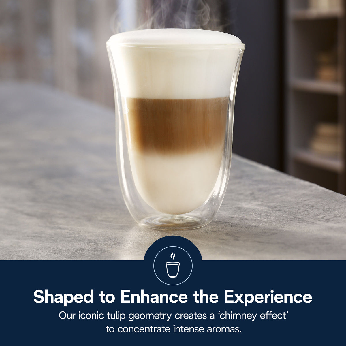 DeLonghi Latte Glasses Set Pack of 2 - Transparent | DLSC312