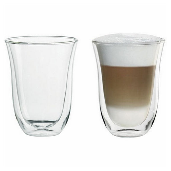DeLonghi Cappuccino Glass Set Pack of 2 - Transparent | DLSC311 from DeLonghi - DID Electrical