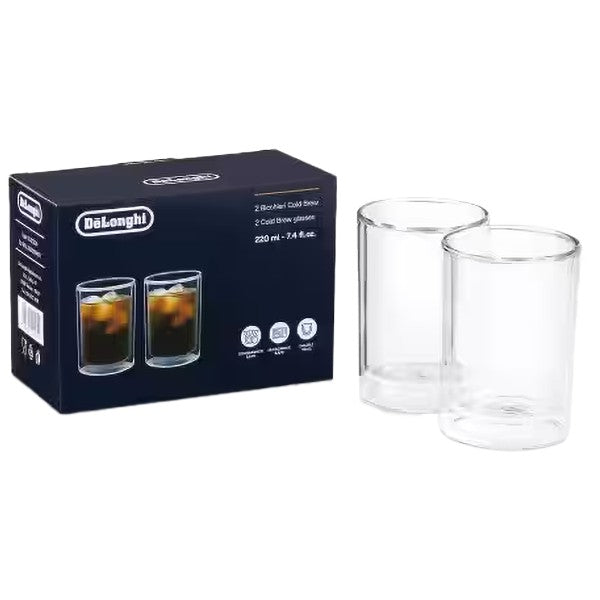 DeLonghi 220ML Cold Brew Glass Pack of 2 - Clear | DLSC324 from DeLonghi - DID Electrical