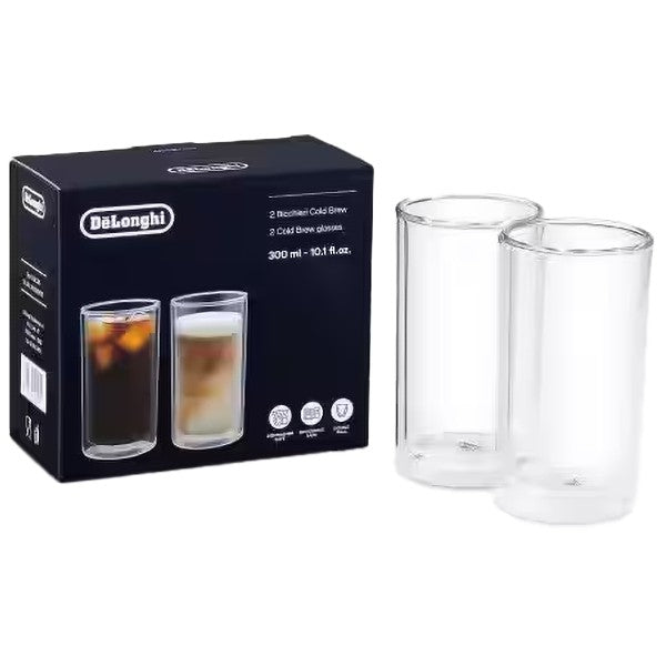 DeLonghi 300ML Cold Brew Glass Pack of 2 - Clear | DLSC325 from DeLonghi - DID Electrical
