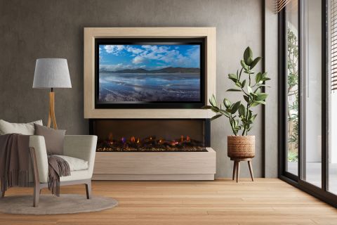 Dimplex Media Wall Hickory Frida Electric Fire | DMW02