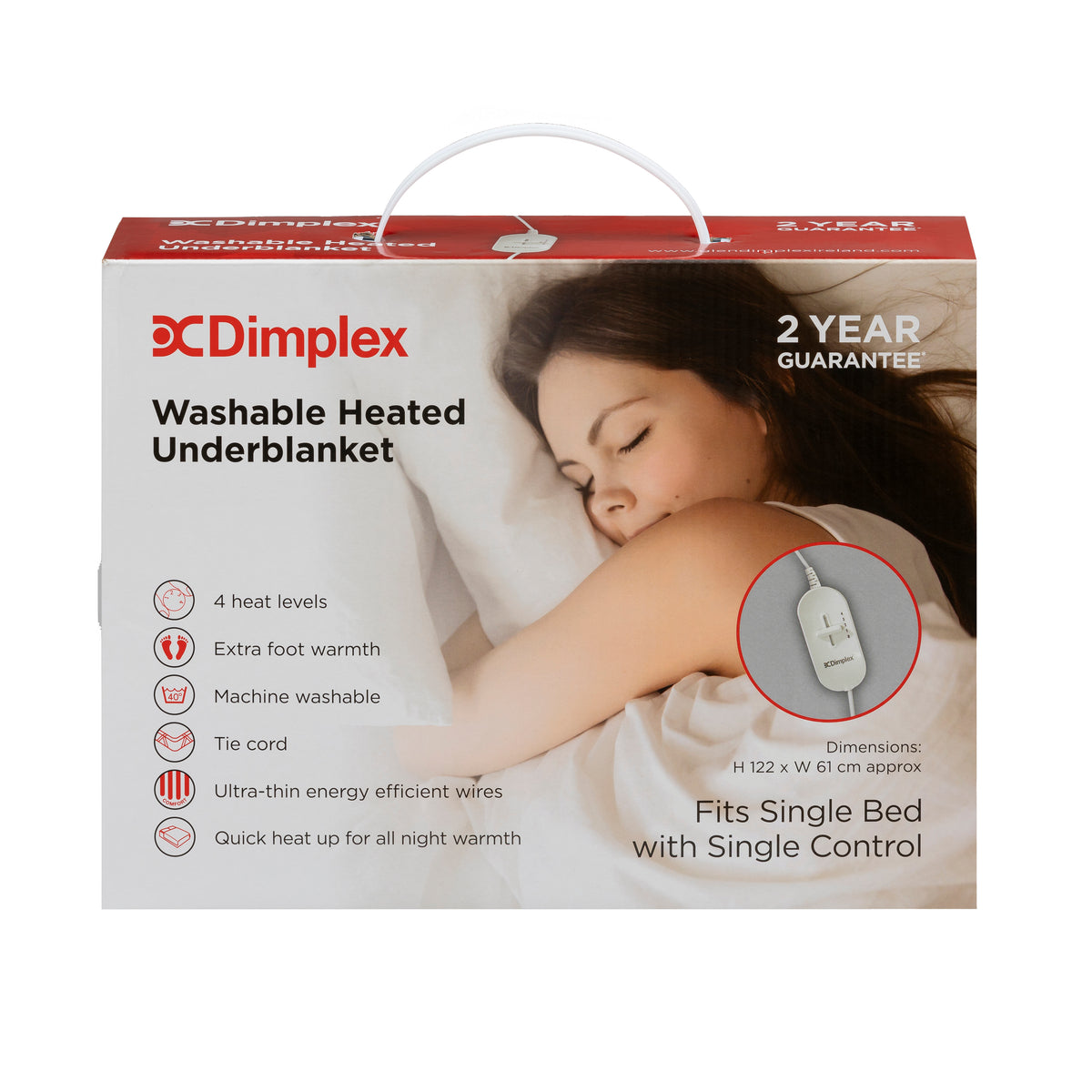 Dimplex Single Washable Electric Heated Underblanket - White | DUB1001 from Dimplex - DID Electrical