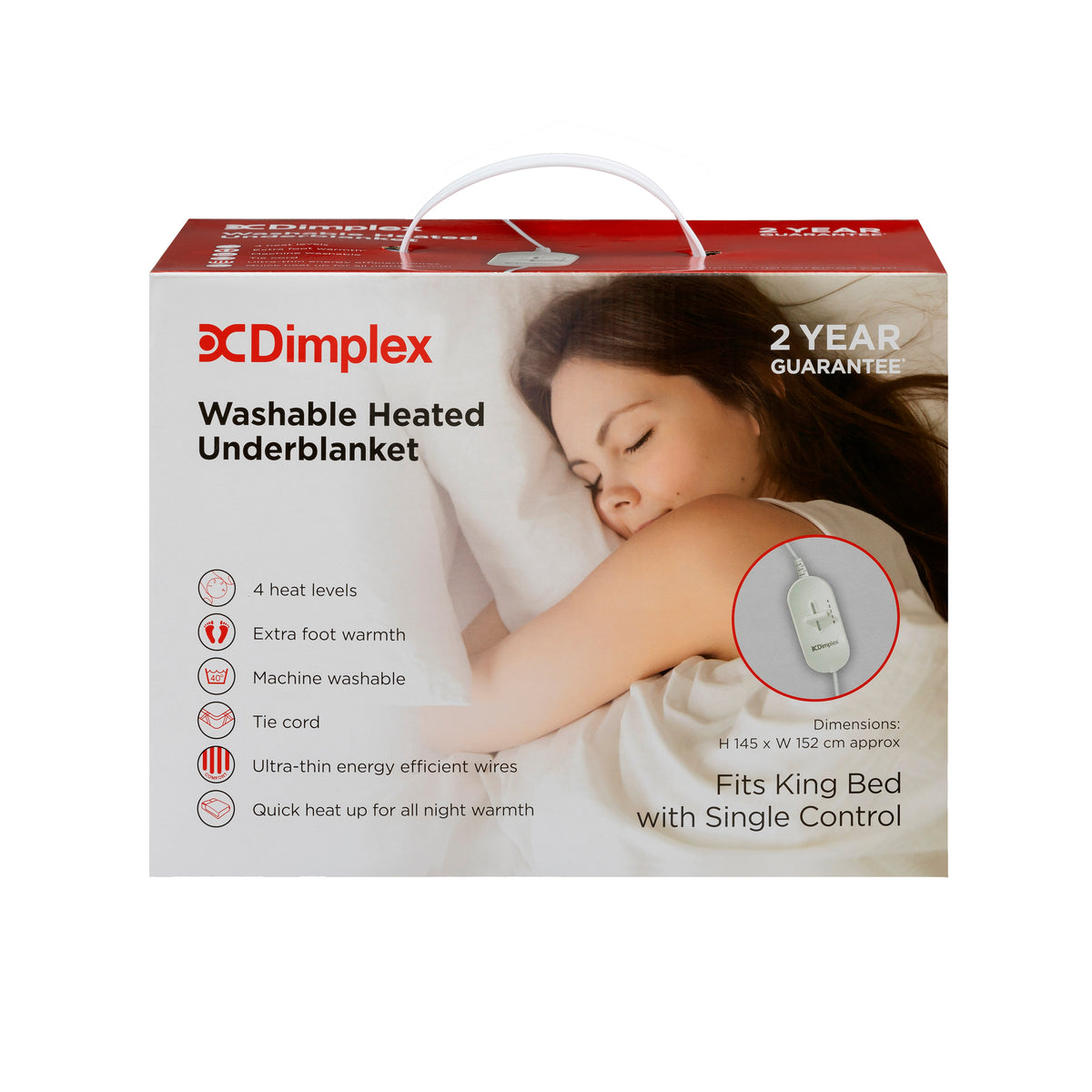 Dimplex King Size Washable Electric Heated Underblanket - White | DUB1003 from Dimplex - DID Electrical