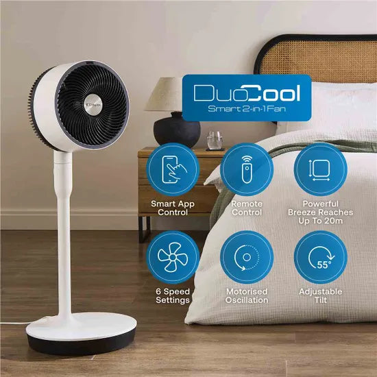 Dimplex DuoCool Smart WiFi 2-in-1 & Desk Fan - White | DXACF001
