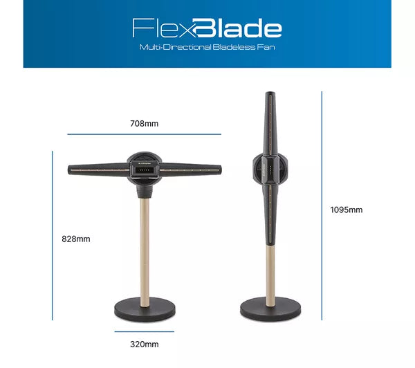 Dimplex 2-in-1 Cordless Bladeless Pedestal & Desk Fan - Black | DXACF002