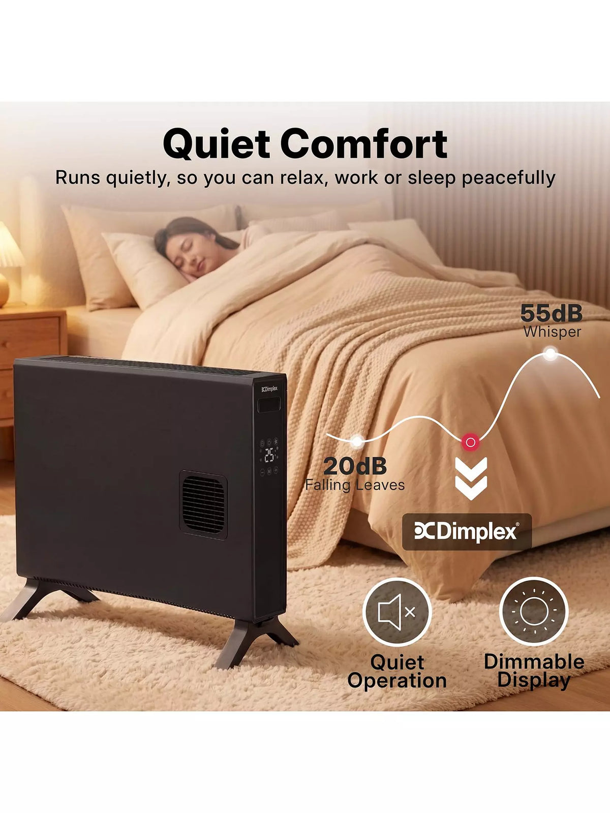 Dimplex 2kW Freestanding Smart Convector Heater - Black | DXCV2003